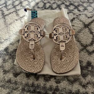 Tory Burch Rose Gold Miller Sandals